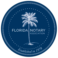 The blue Florida Notary Association Logo